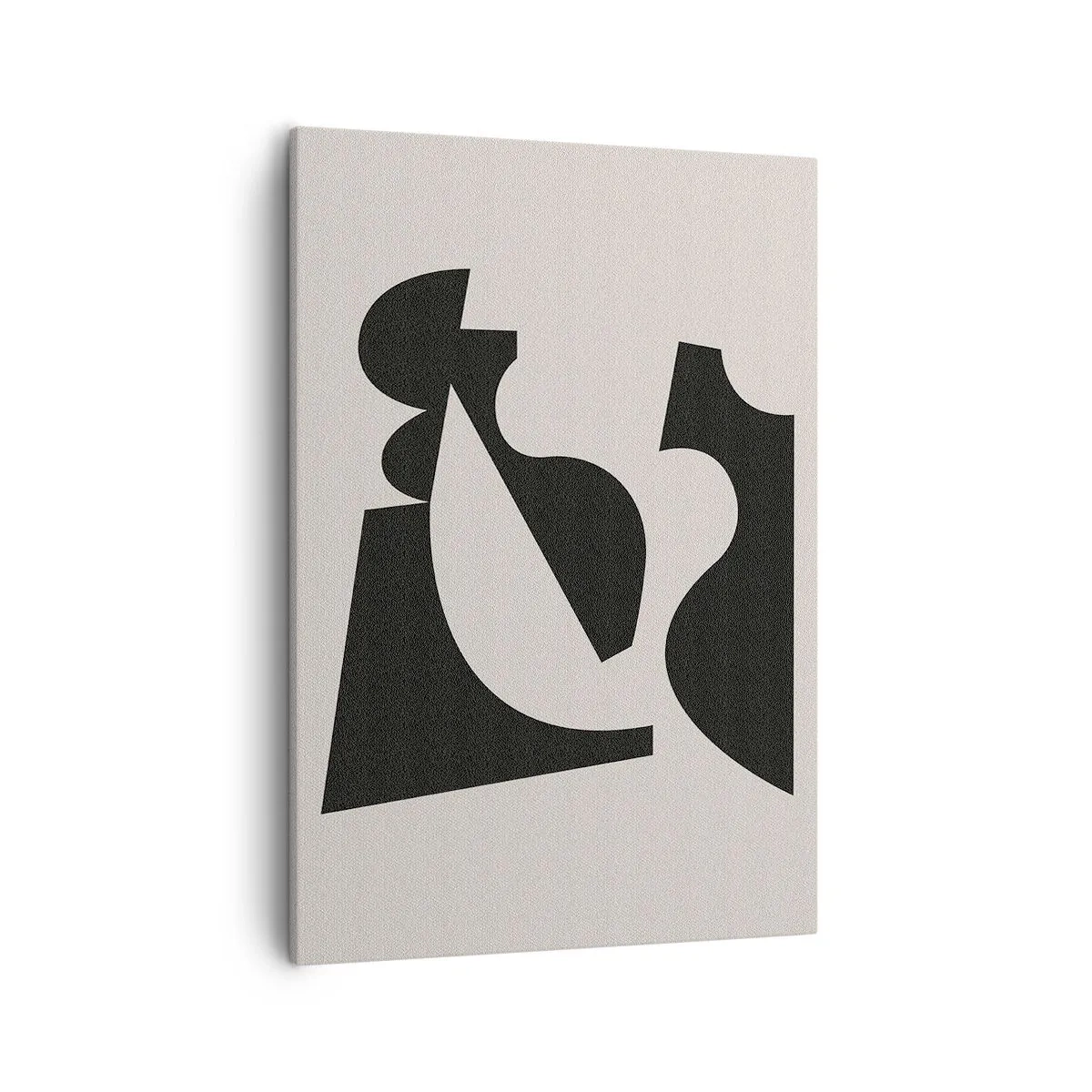 Obraz na płótnie - Abstrakcyjna kompozycja geometryczna w czerni i bieli - 50x70cm - Do samodzielnego składania - Nowoczesna dekoracja ścienna do salonu, kuchni i sypialni ARTTOR
