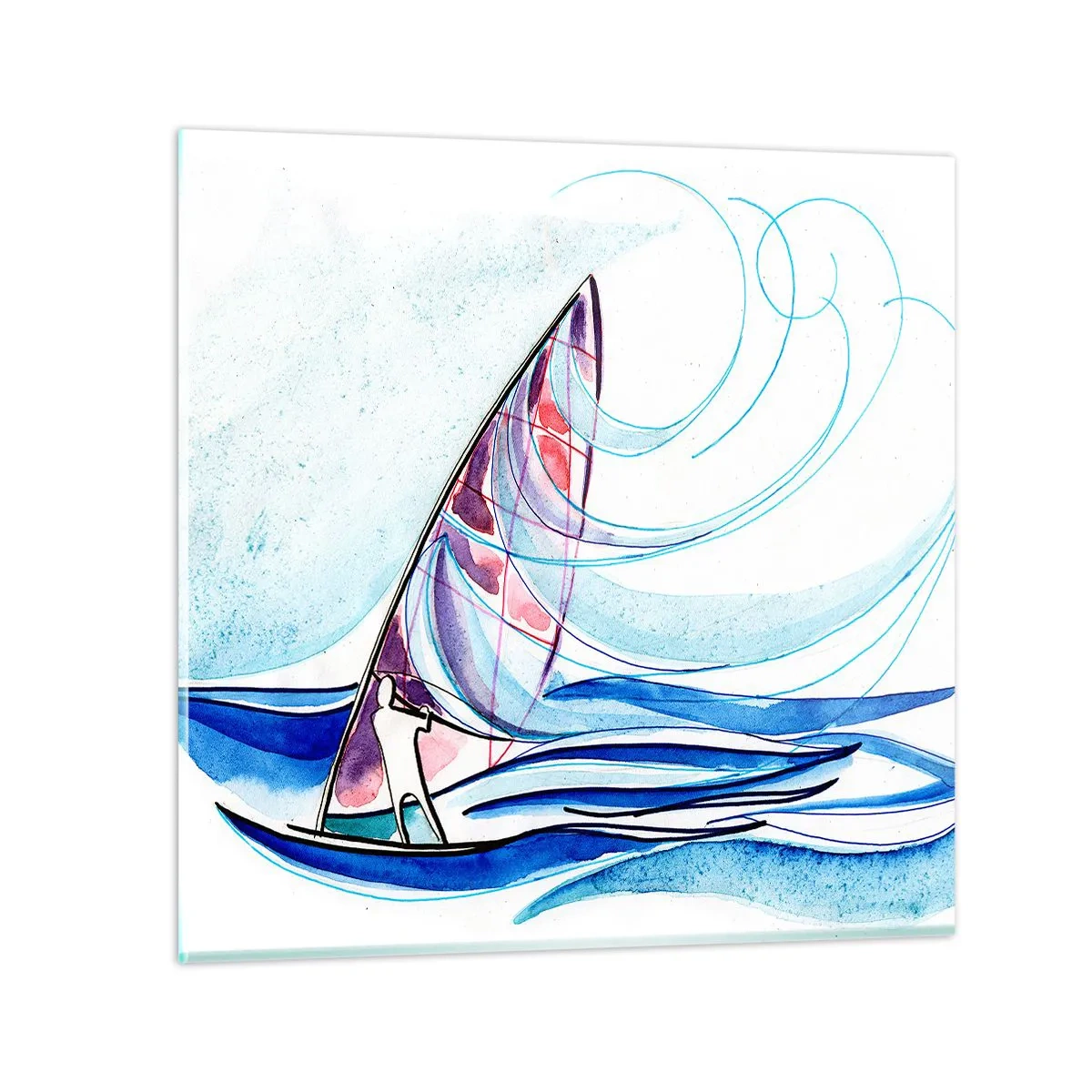 Obraz na szkle - Z wiatrem w rytmie fal - 40x40 cm