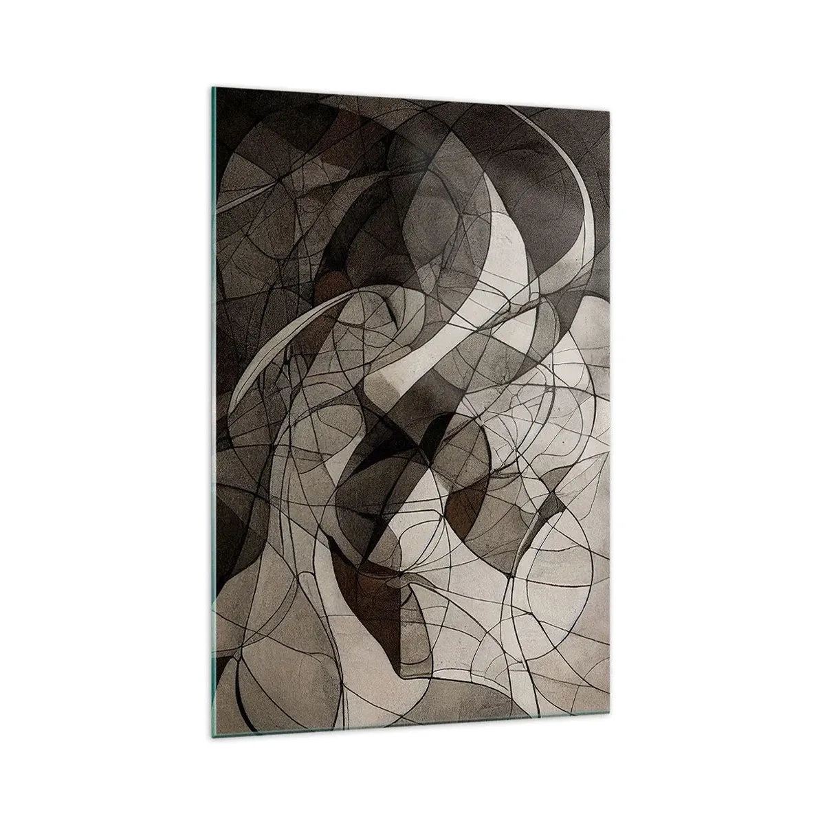 Obraz na szkle - Abstrakcyjny wzór w brązowych i ziemistych tonach - 70x100cm - Cyrkulacja barw ziemi - Nowoczesna dekoracja ścienna do salonu i sypialni ARTTOR