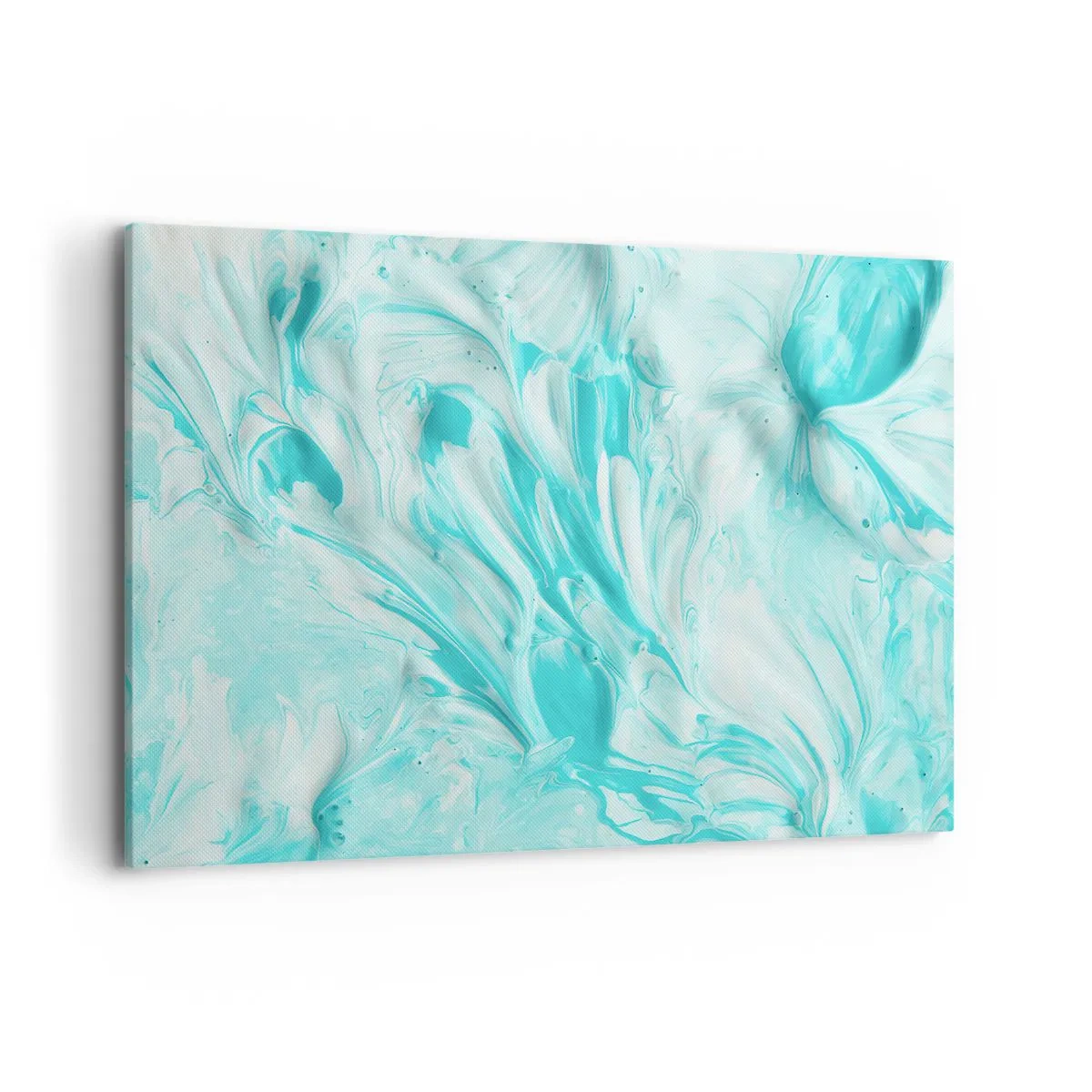 Obraz na płótnie - Abstrakcyjny motyw w pastelowych odcieniach błękitu i bieli - 100x70cm - Na zawsze razem - Nowoczesna dekoracja ścienna do salonu, kuchni i sypialni ARTTOR