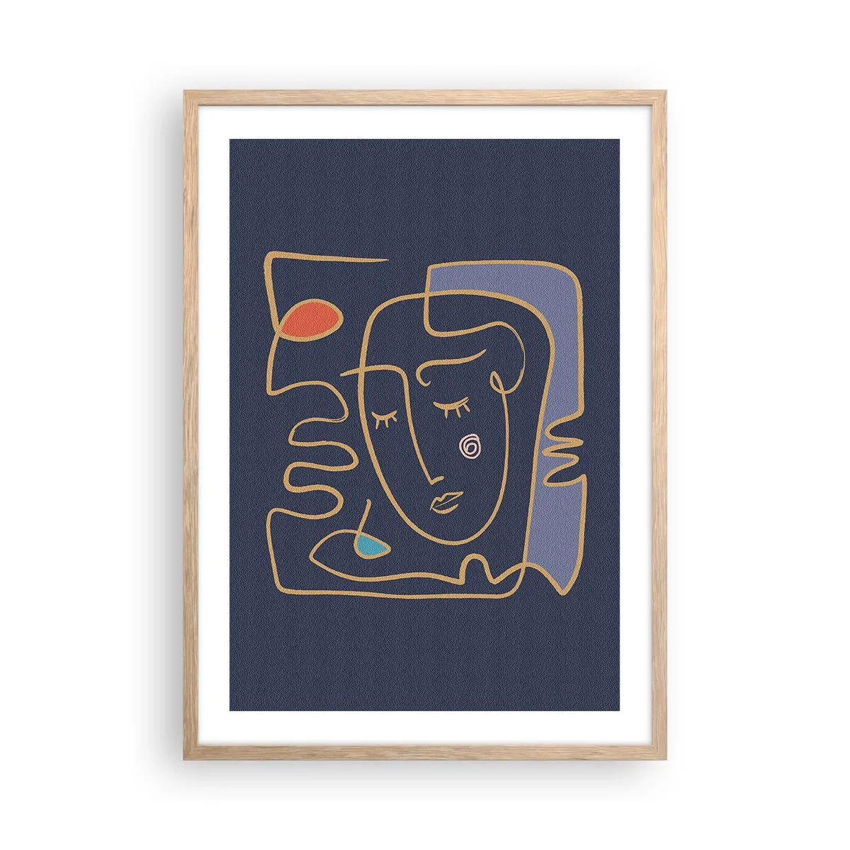 Plakat w ramie jasny dąb - W zamyśleniu - 50x70 cm