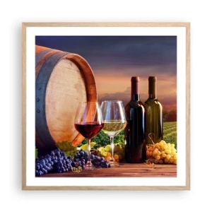 Plakat w ramie jasny dąb - Tu życie ma smak - 60x60 cm