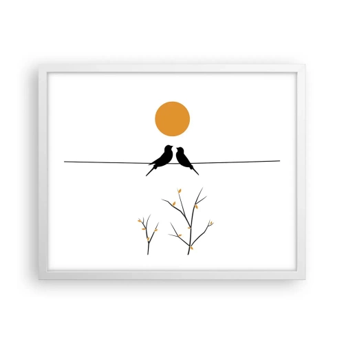 Plakat w białej ramie - Słowiczy wieczór - 50x40 cm