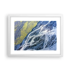 Plakat w białej ramie - Naskalne malowidła natury - 40x30 cm