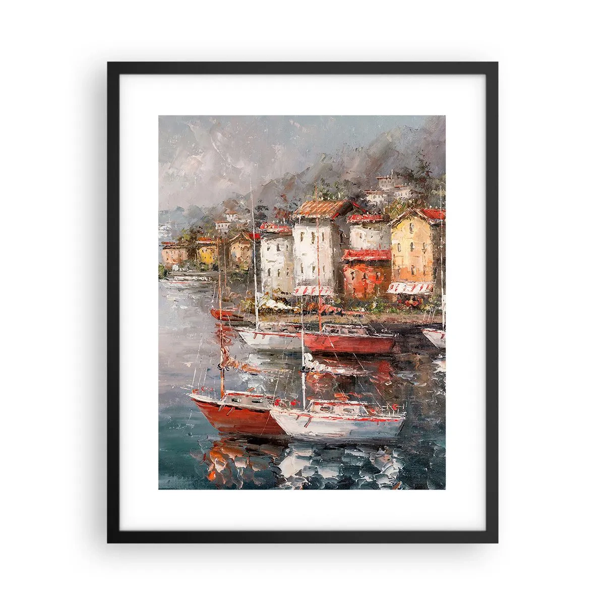 Plakat w czarnej ramie - Romantyczna przystań - 40x50 cm