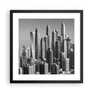 Plakat w czarnej ramie - Miasto nad pustynią - 40x40 cm