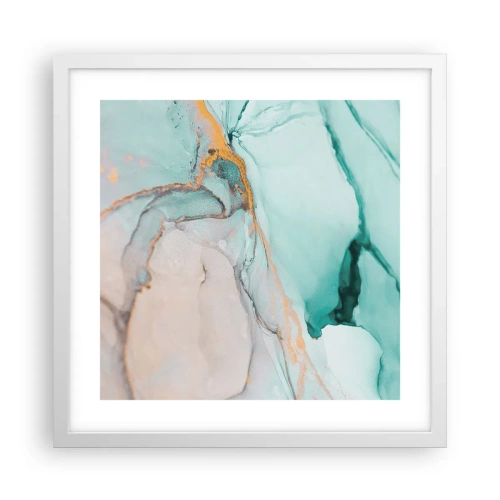 Plakat w białej ramie - Taniec kształtów i barw - 40x40 cm