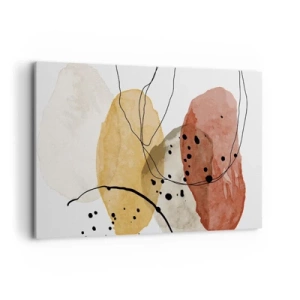 Obraz na płótnie - Abstrakcyjne plamy w odcieniach beżu, żółci i czerwieni - 120x80cm - Jak powietrze lekkie, przejrzyste - Nowoczesna dekoracja ścienna do salonu, kuchni i sypialni ARTTOR