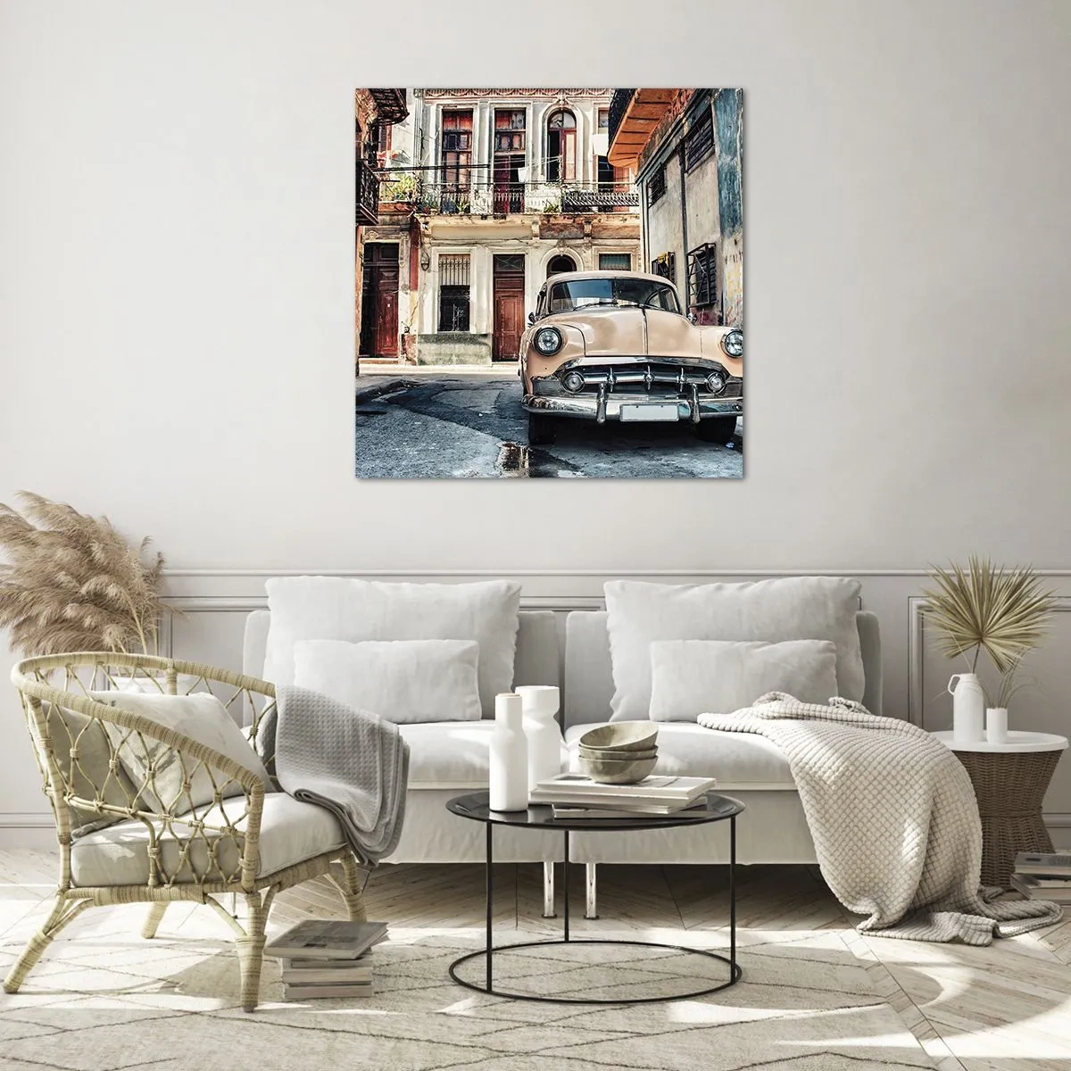 Obraz na szkle - Sjesta w Hawanie - 70x70 cm