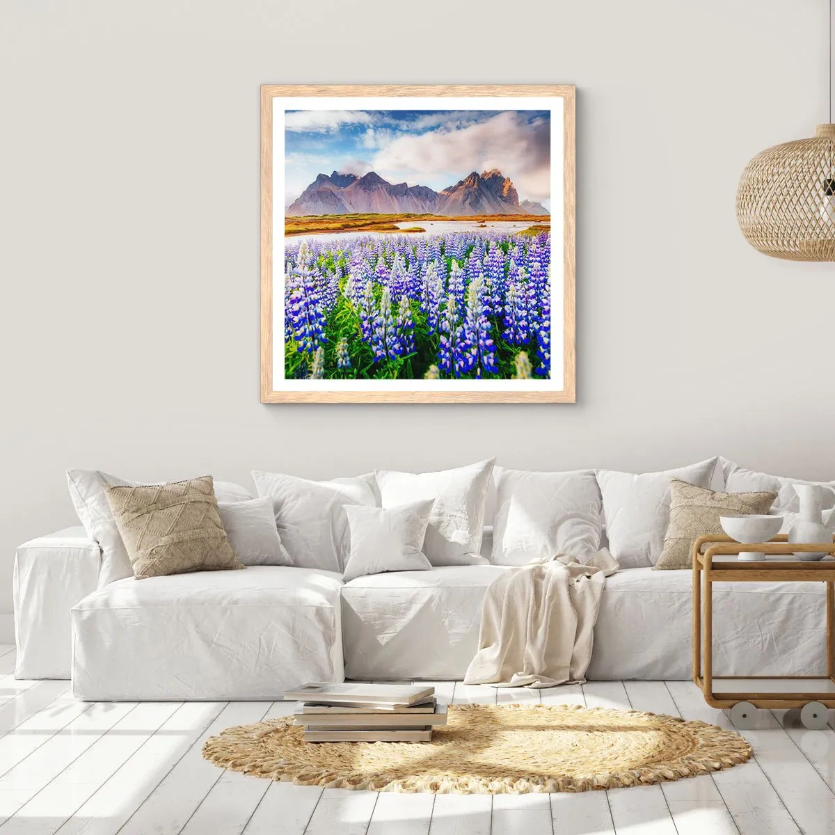 Plakat w ramie jasny dąb - Siła i surowość obok łagodności - 60x60 cm