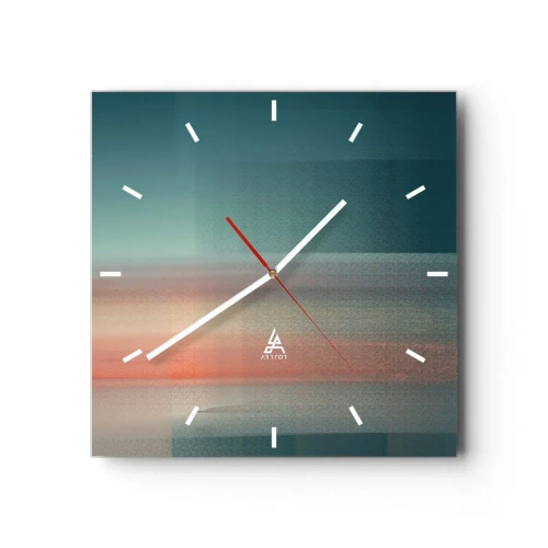 Zegar ścienny - Abstrakcja: fale światła - 40x40 cm
