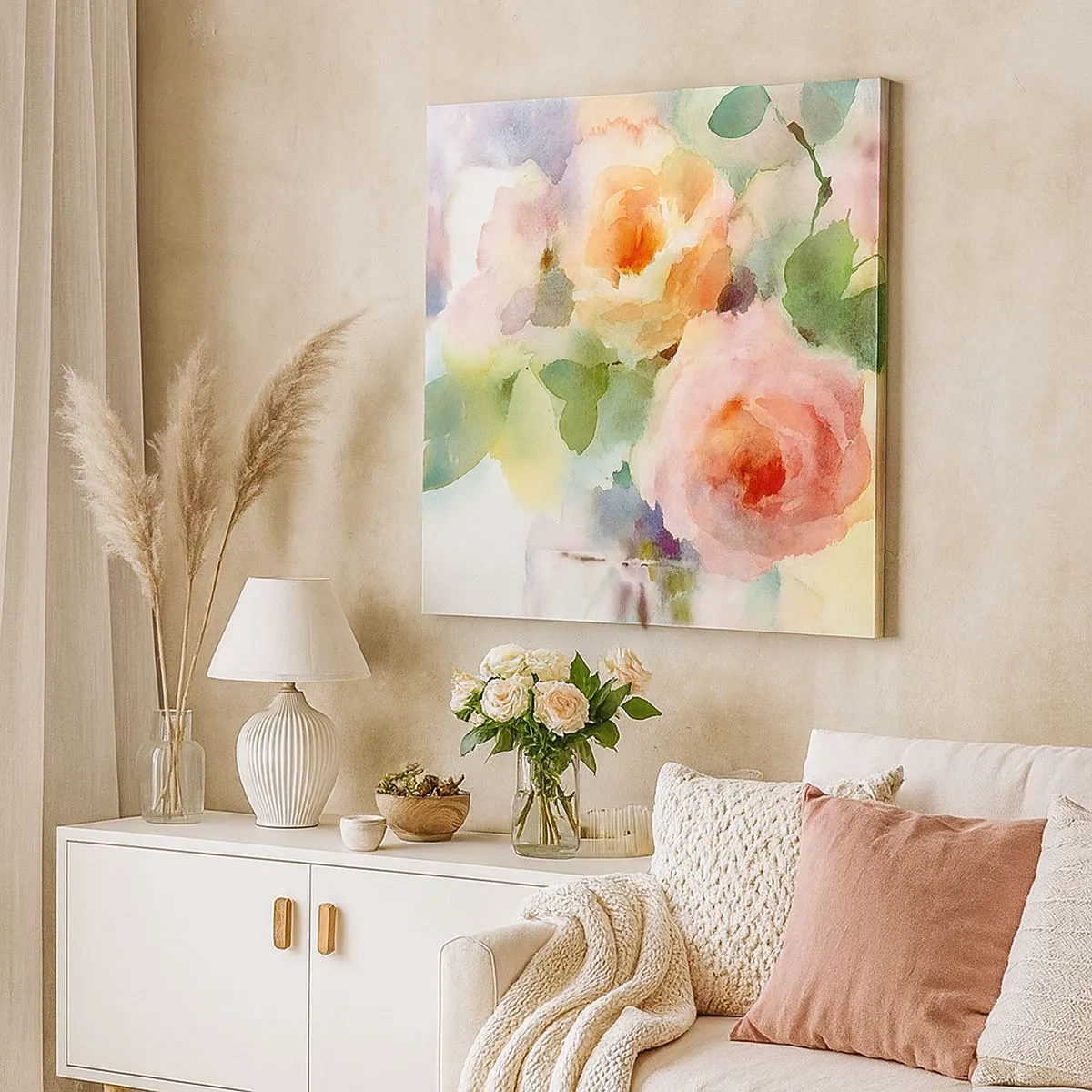 Obraz na płótnie - Delikatne jak akwarela - 30x30 cm