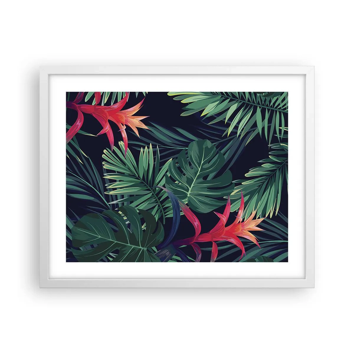 Plakat w białej ramie - Zapłonąć w zieleni - 50x40 cm