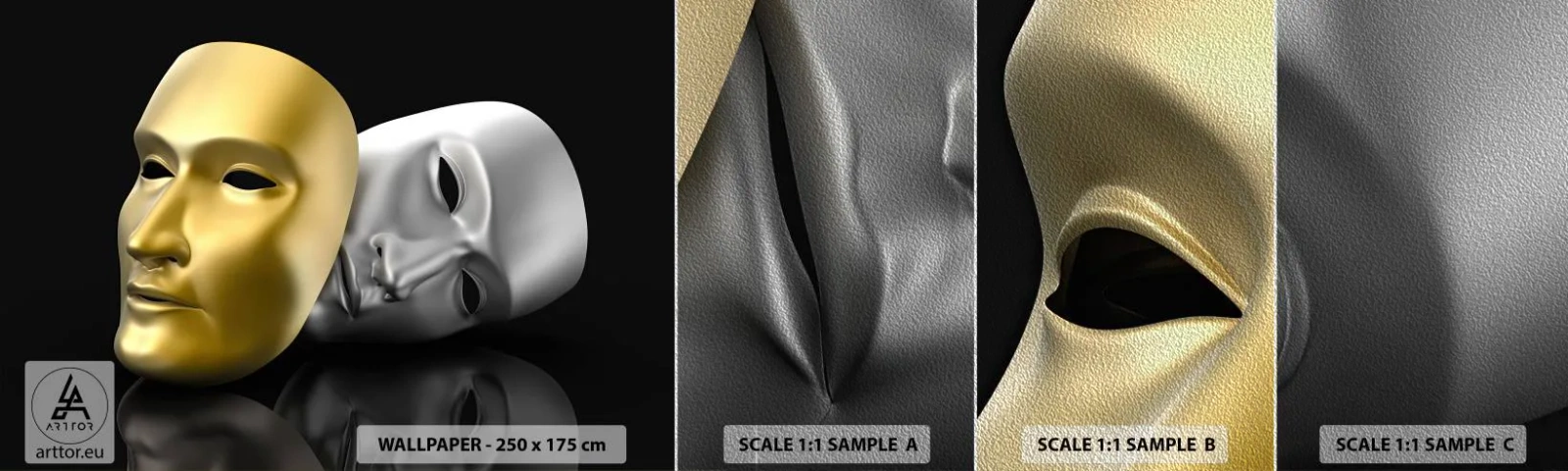 Fototapeta Próbka Premium Sand - Życie to jest teatr - Maska, Sztuka, Teatr - 100x30 cm