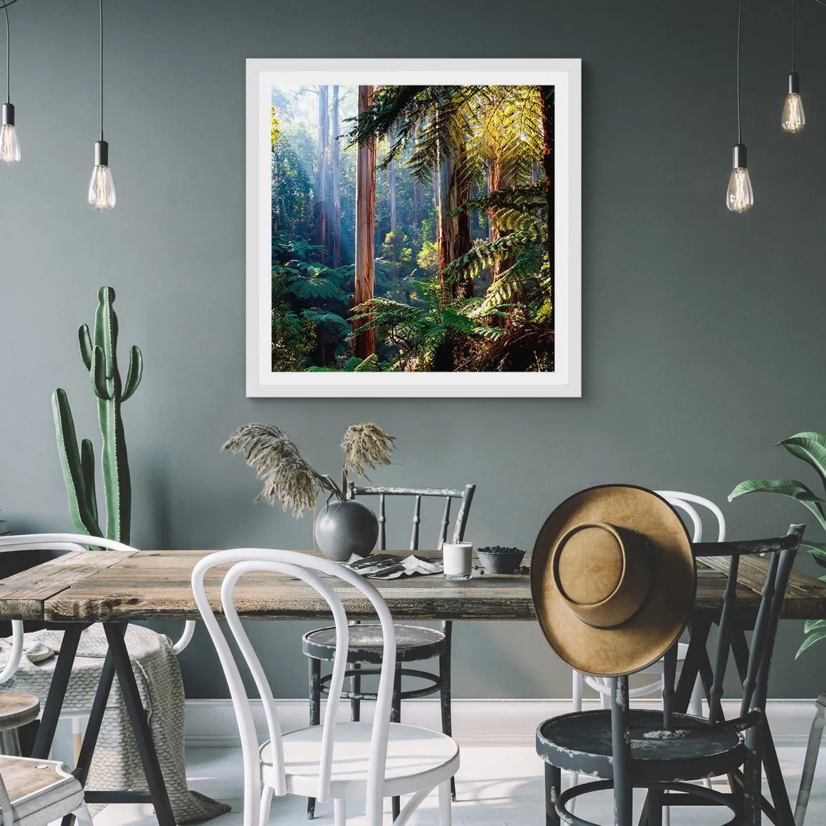 Plakat w białej ramie - Baśń lasu - 30x30 cm