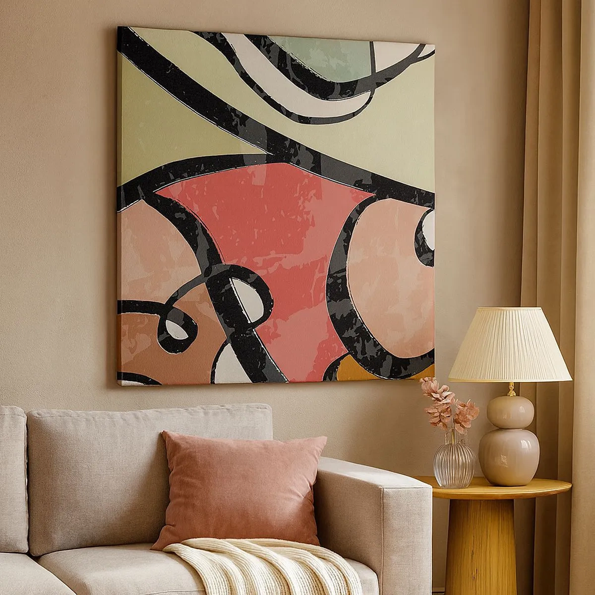 Obraz na płótnie - Piruety wśród barw - 30x30 cm