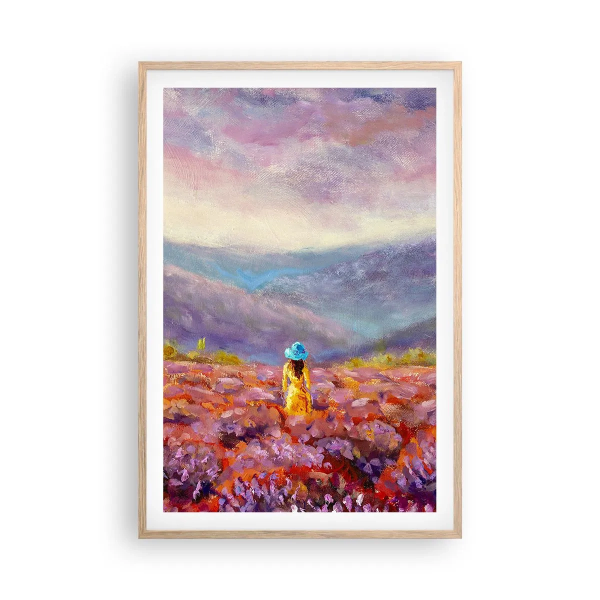 Plakat w ramie jasny dąb - W lawendowym świecie - 61x91 cm