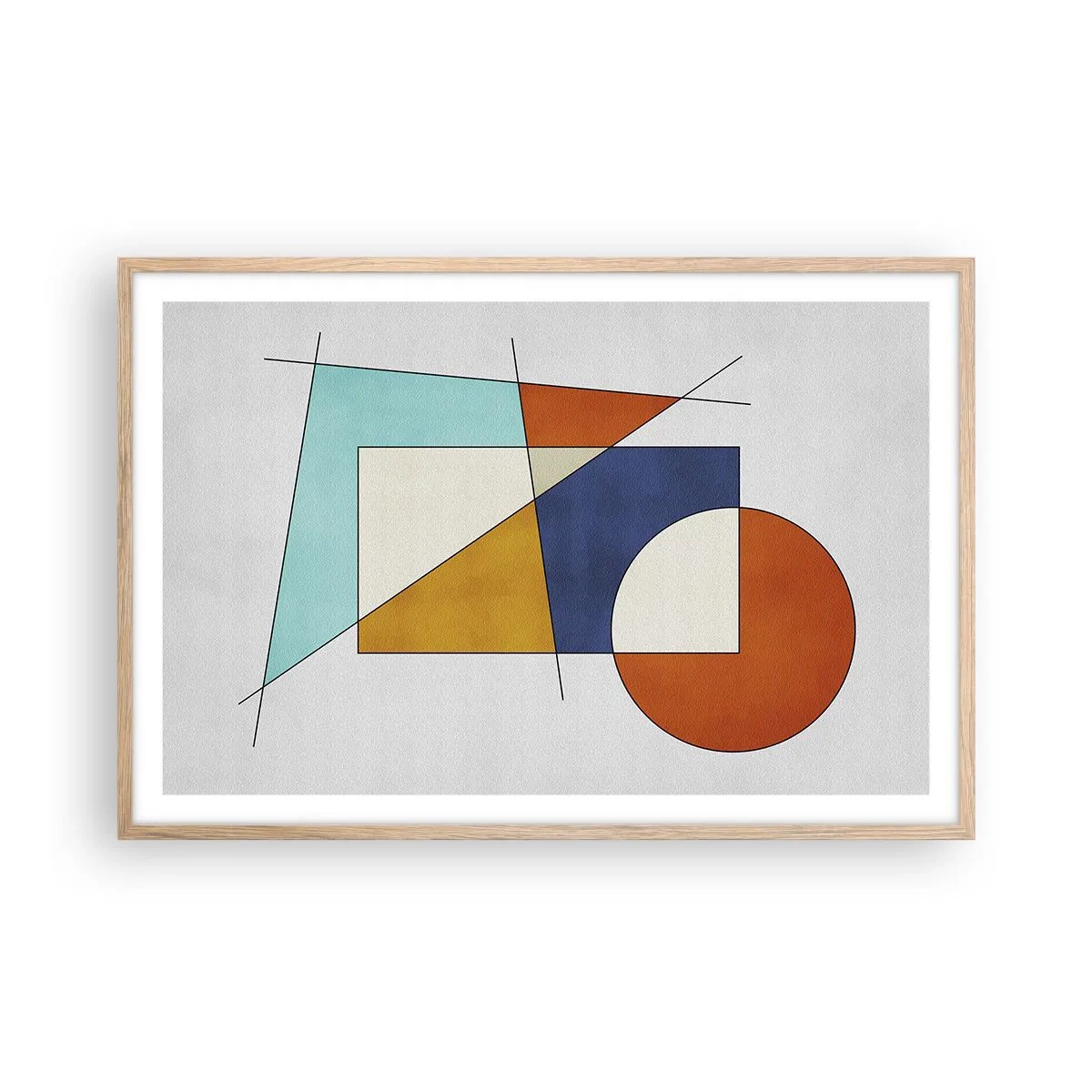Plakat w ramie jasny dąb - Abstrakcja: modernistyczna zabawa - 91x61 cm