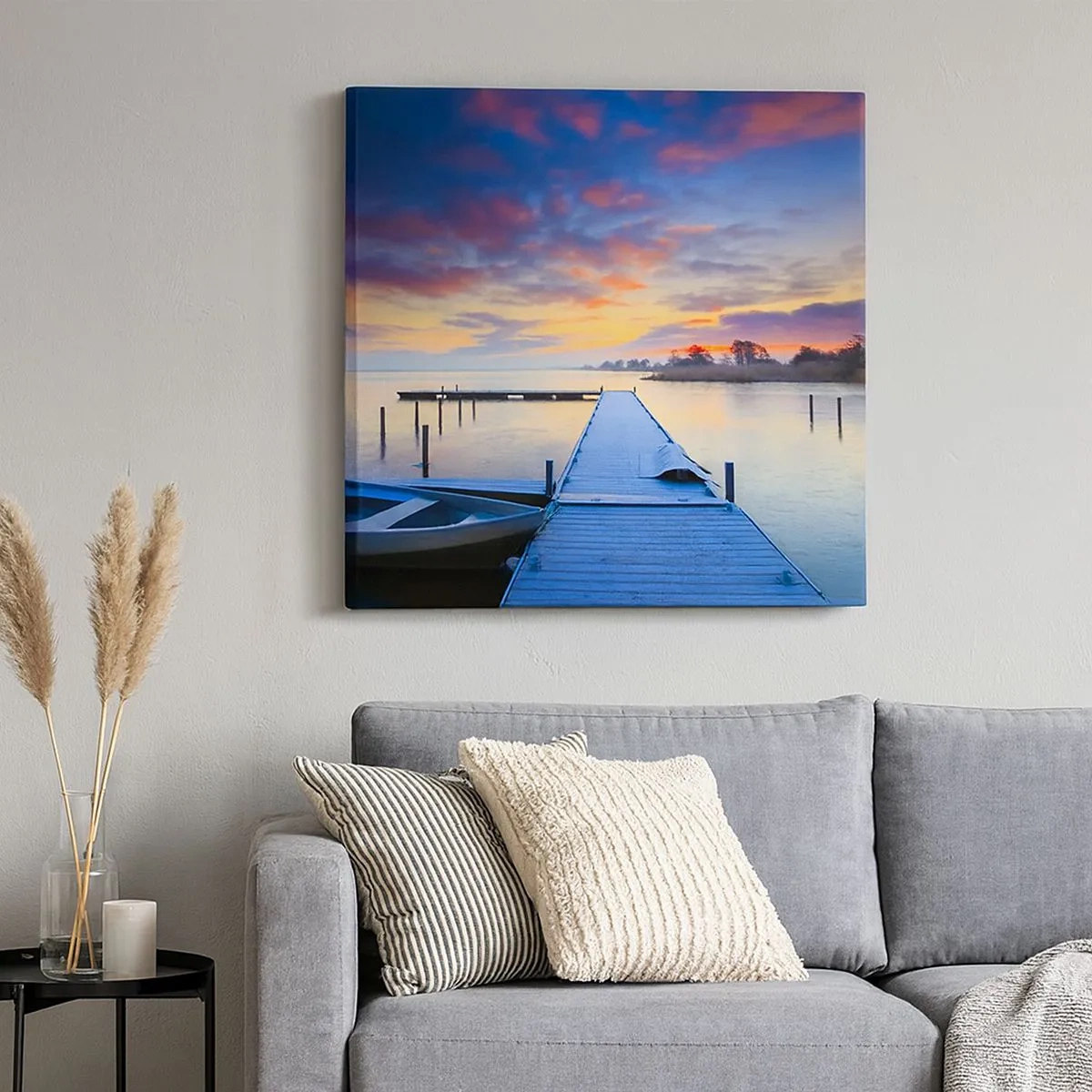 Obraz na płótnie - Fioletowo-złoty spokój - 30x30 cm