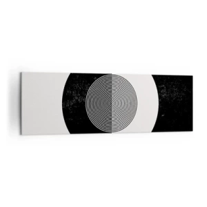 Obraz na płótnie - Graficzny wzór w kontrastujących czerni i bieli - 160x50cm - Harmonia w czerni i bieli - Nowoczesna dekoracja ścienna do salonu i sypialni ARTTOR