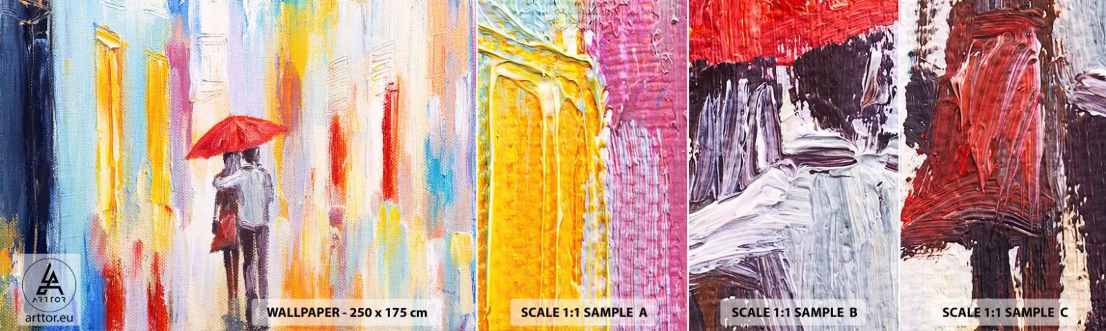 Fototapeta Próbka Samoprzylepna Deluxe Sticker - Niech pada dalej - Para Zakochanych, Ludzie, Abstrakcja - 100x30 cm