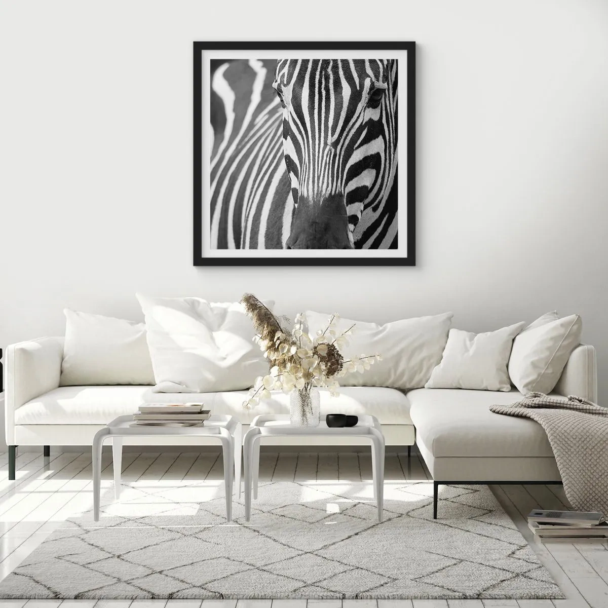 Plakat w czarnej ramie - Świat jest czarno-biały - 40x40 cm