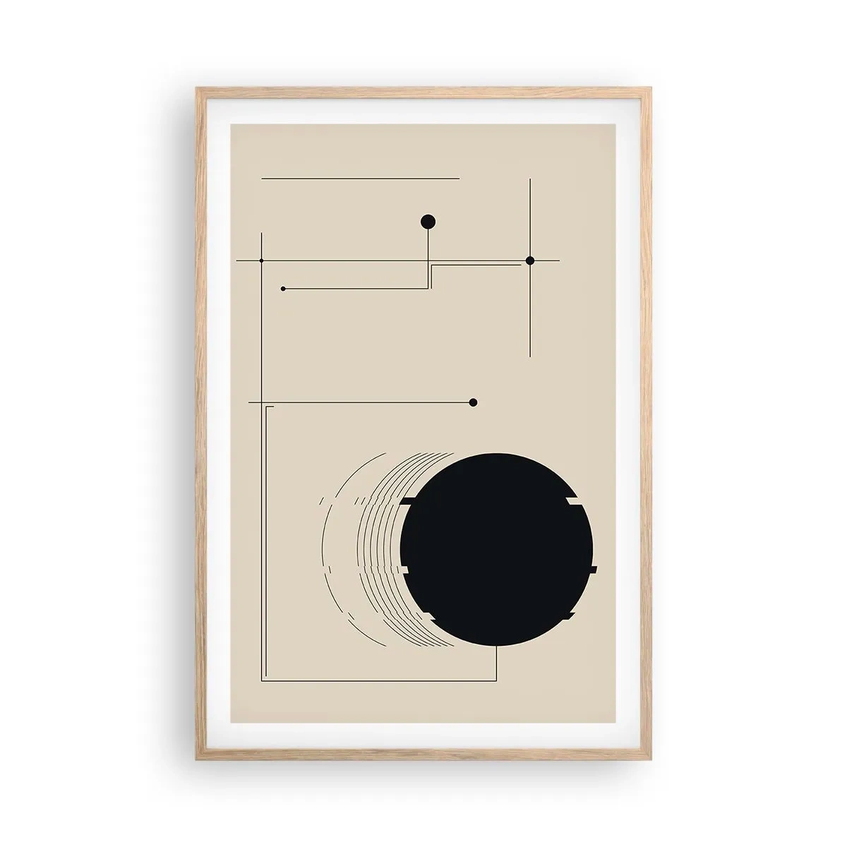 Plakat w ramie jasny dąb - Sprężysta i dynamiczna kompozycja - 61x91 cm