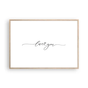 Plakat w ramie jasny dąb - Czarno na białym - 100x70 cm