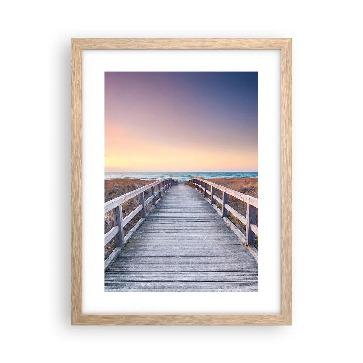 Plakat w ramie jasny dąb - Bałtycka wieczorna zorza - 30x40 cm
