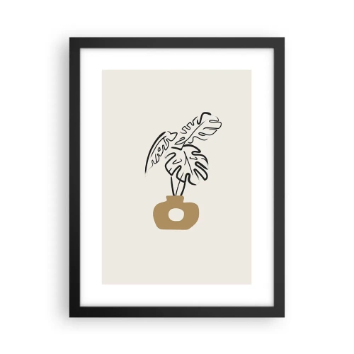 Plakat w czarnej ramie - Monstera – ozdoba domu - 30x40 cm