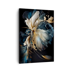 Obraz na płótnie - Fantazyjna kwiatowa kompozycja - 50x70cm - Baśniowy kwiat paproci - Nowoczesna dekoracja ścienna do salonu, kuchni i sypialni ARTTOR