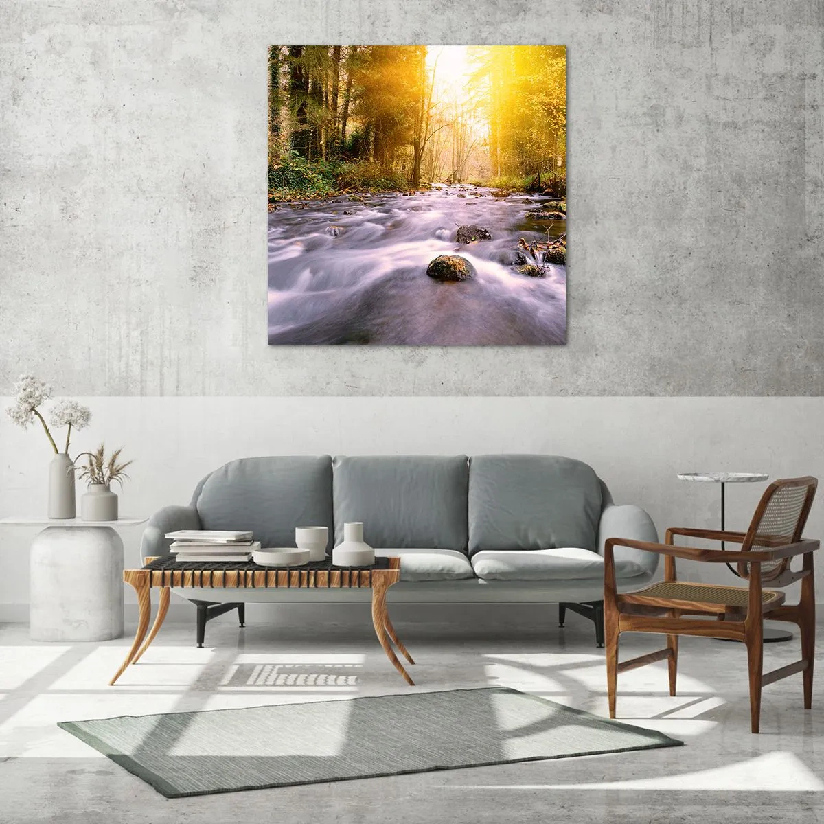 Obraz na szkle - Malachit w srebrno-złotej oprawie - 60x60 cm