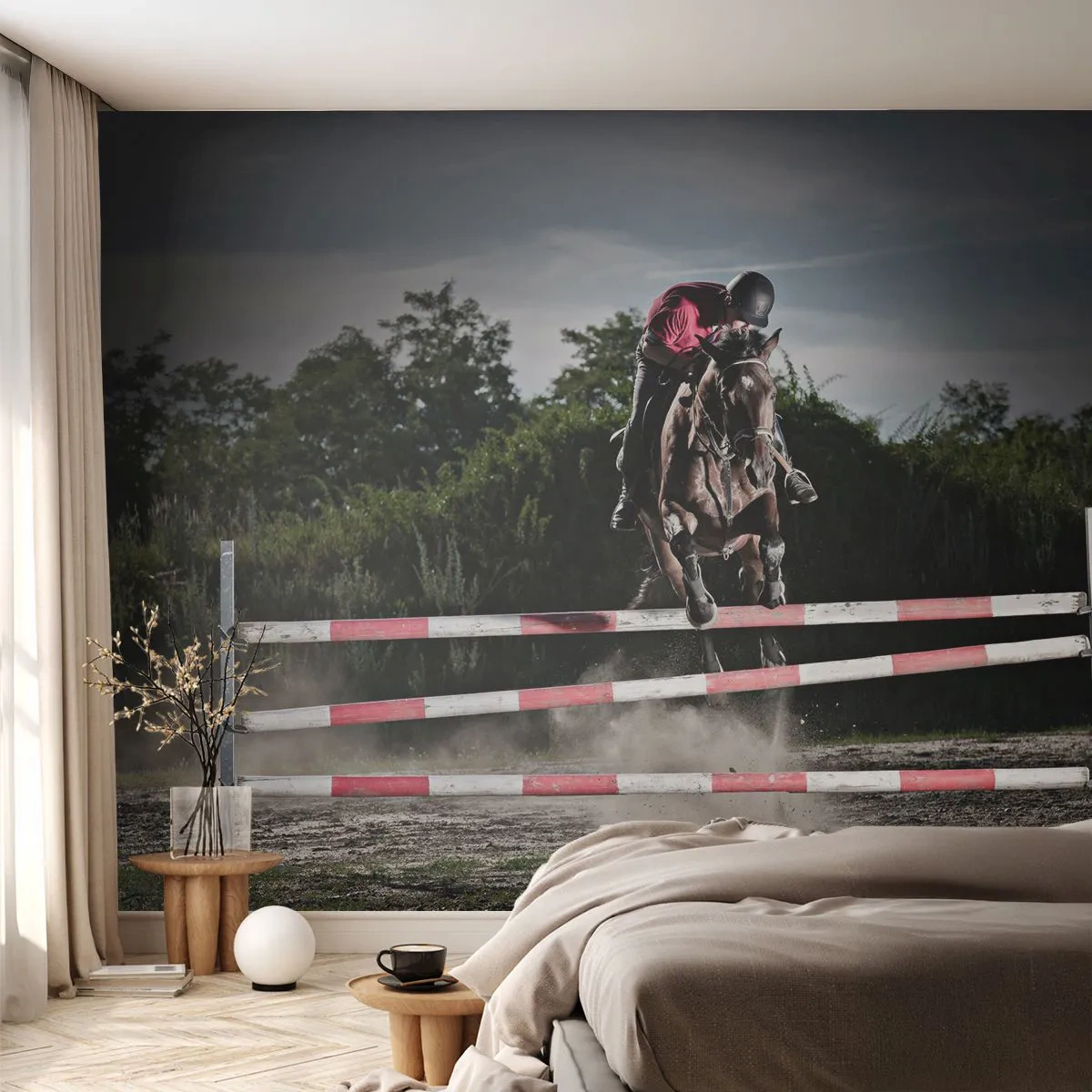 Fototapeta Samoprzylepna Deluxe Sticker - Razem po zwycięstwo - Zwierzęta, Koń, Sport - 150x105 cm