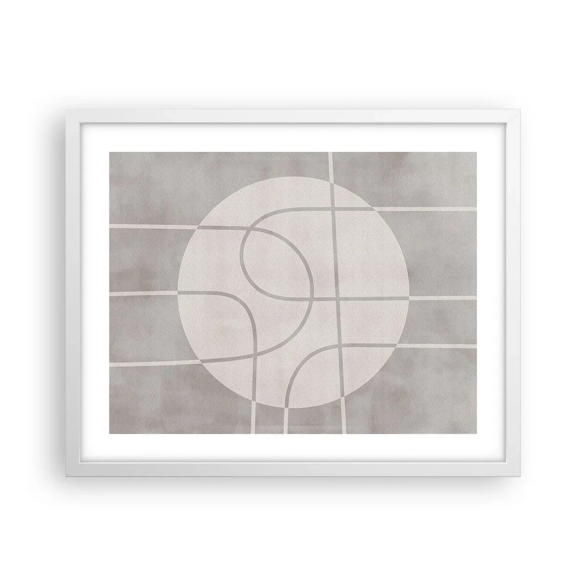 Plakat w białej ramie - Koliście i na wprost - 50x40 cm