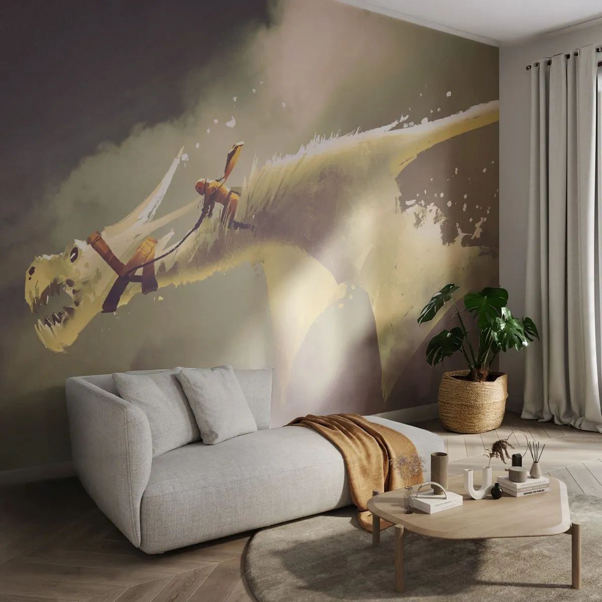 Fototapeta Standard Eco - Światu na ratunek - Abstrakcja, Fantasy, Smok - 350x256 cm