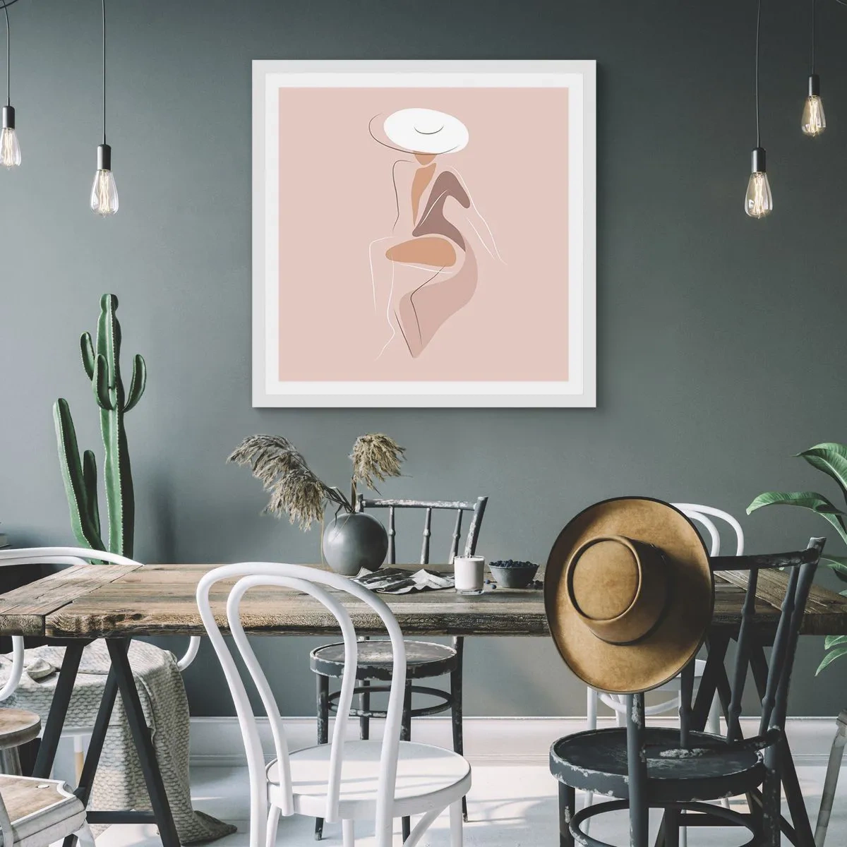 Plakat w białej ramie - Damą być - 40x40 cm