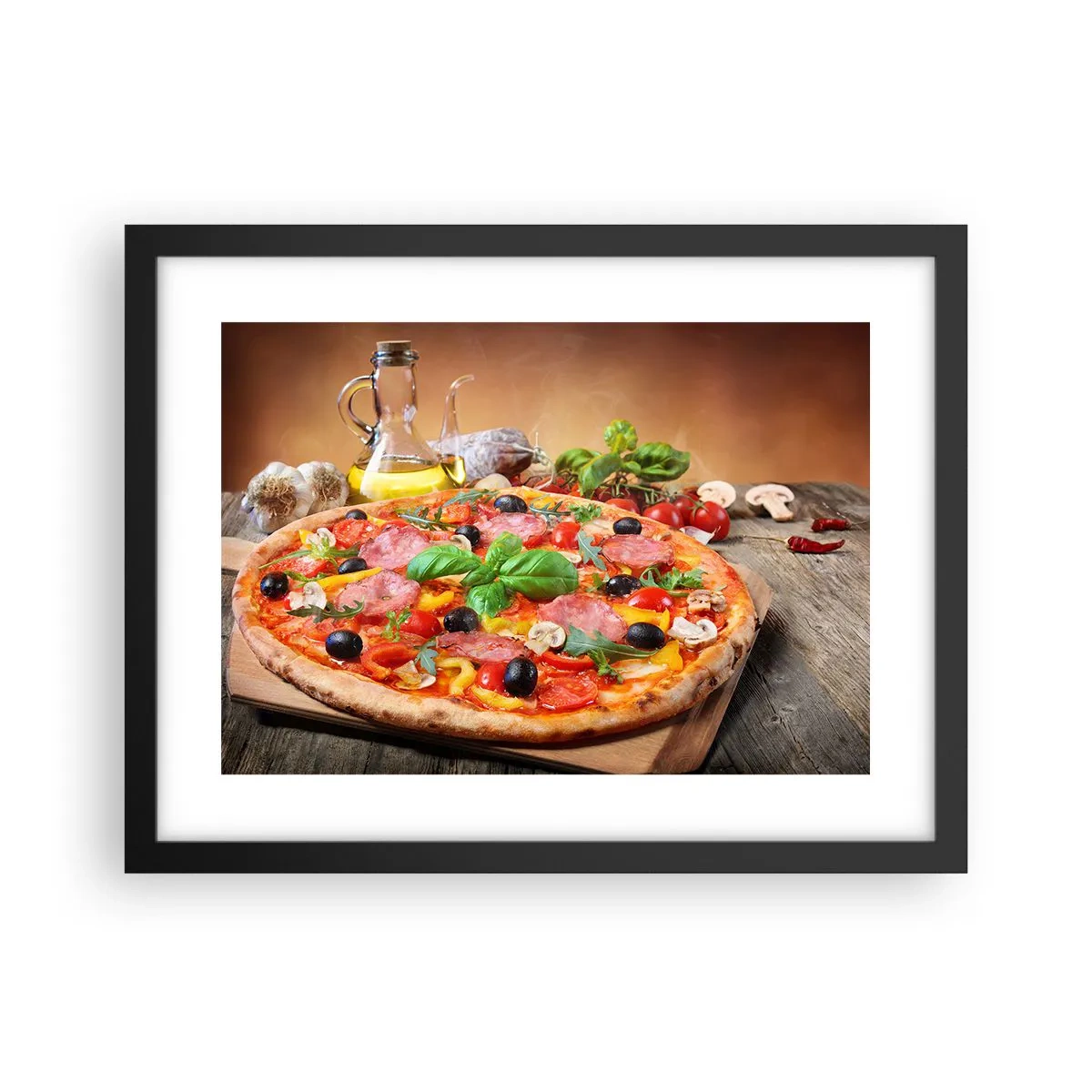 Plakat w czarnej ramie - Z prawdziwie włoskim smakiem - 40x30 cm