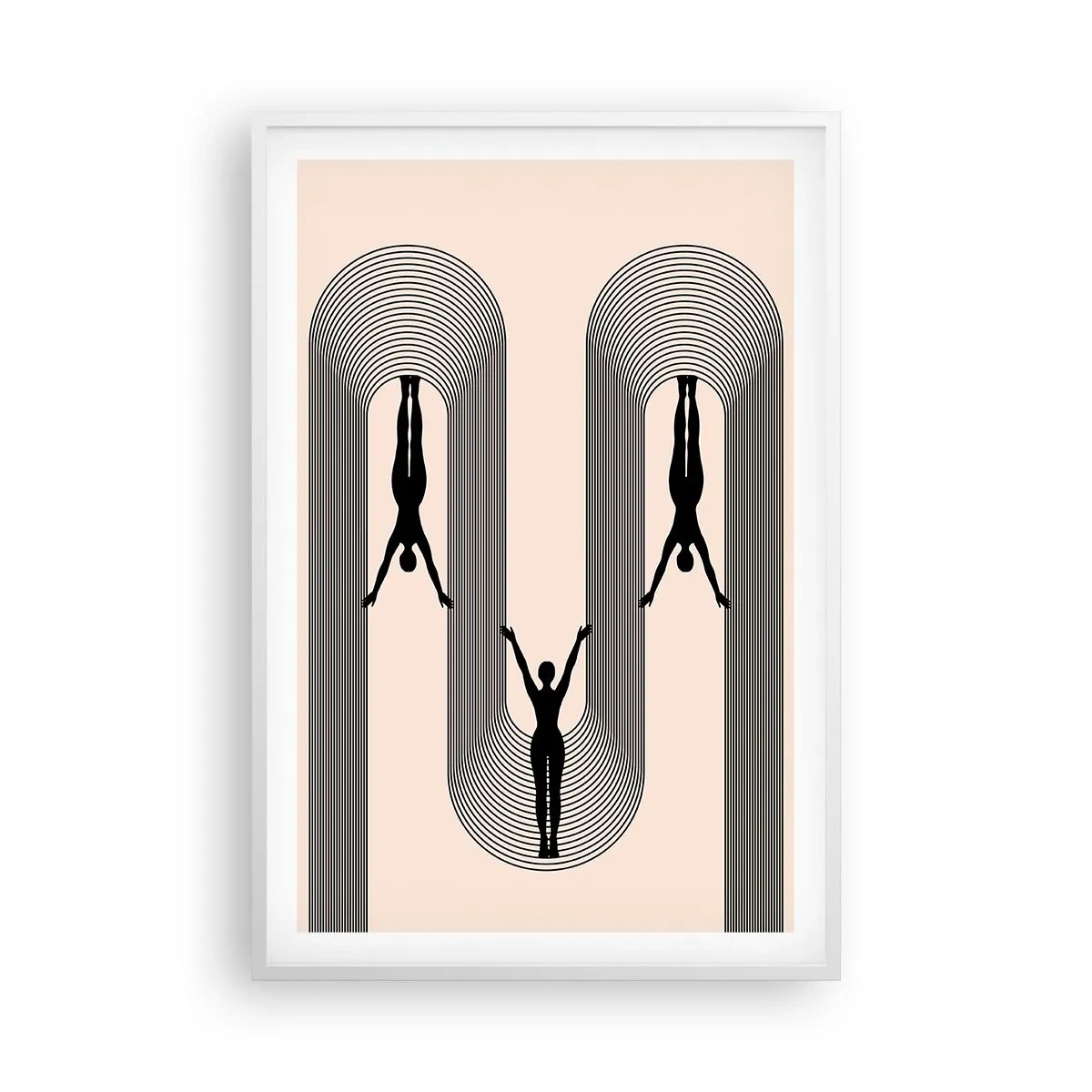 Plakat w białej ramie - Do góry nogami - 61x91 cm