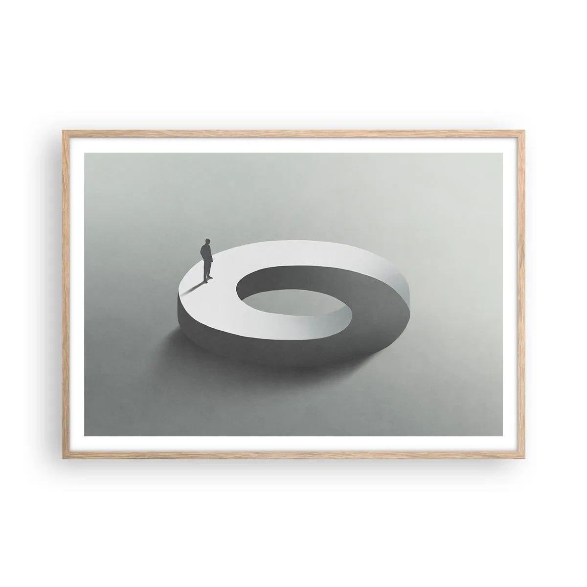 Plakat w ramie jasny dąb - I bądź tu mądry - 100x70 cm