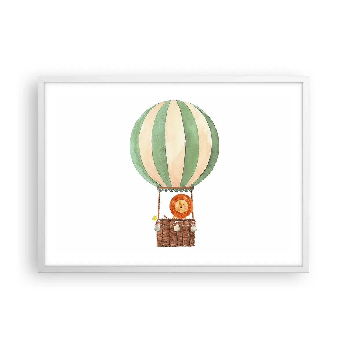 Plakat w białej ramie - Podróże Leona - 70x50 cm