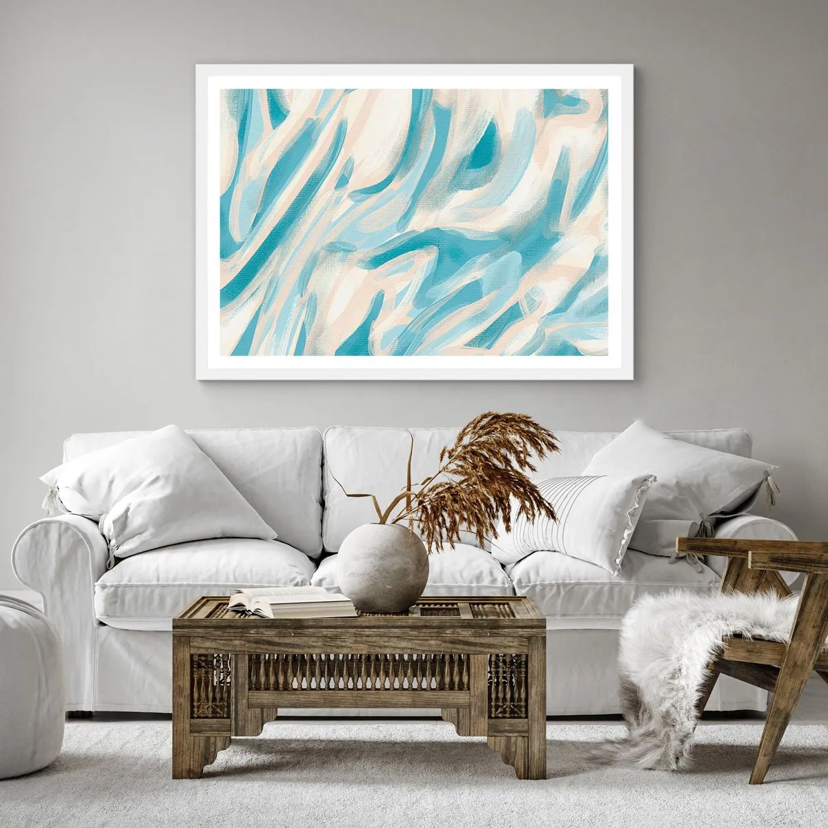 Plakat w białej ramie - Wiosenne powiewy - 30x30 cm