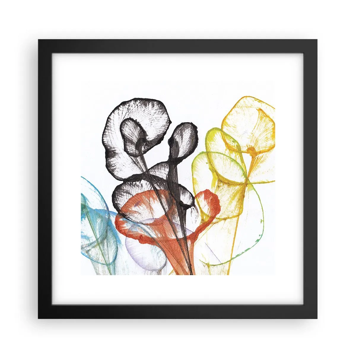 Plakat w czarnej ramie - Kwiaty z duszą - 30x30 cm