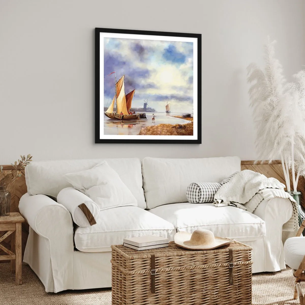 Plakat w czarnej ramie - Powrót żeglarzy - 40x40 cm