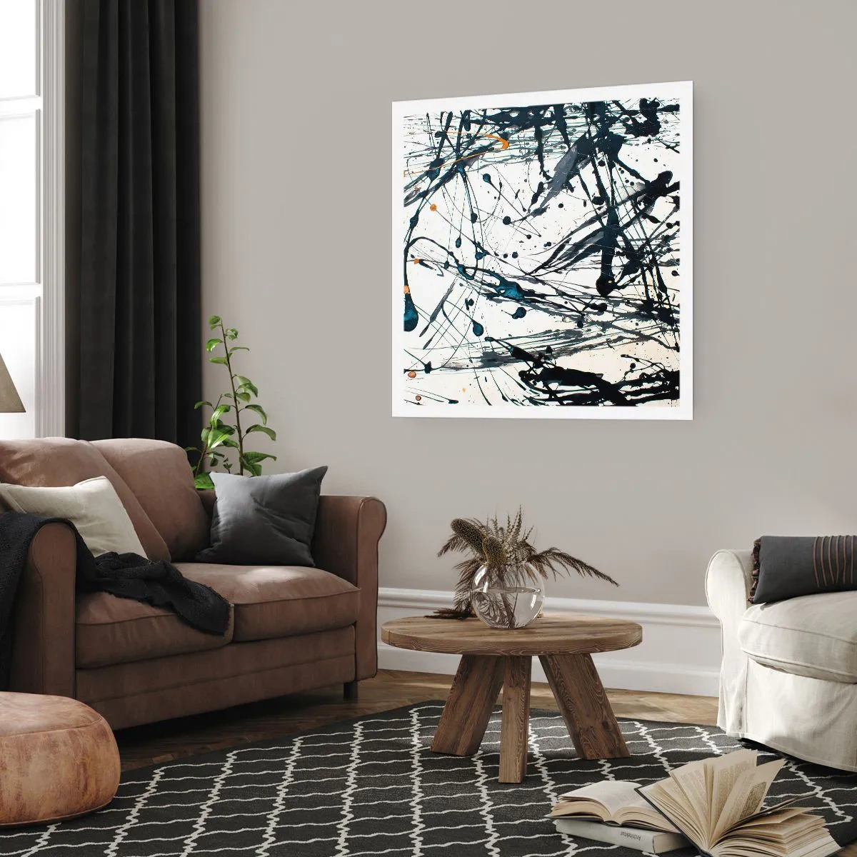 Plakat - Abstrakcja ekspresjonistyczna - 40x40 cm