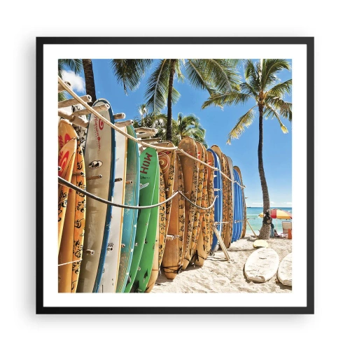 Plakat w czarnej ramie - Słoneczna zabawa - 60x60 cm