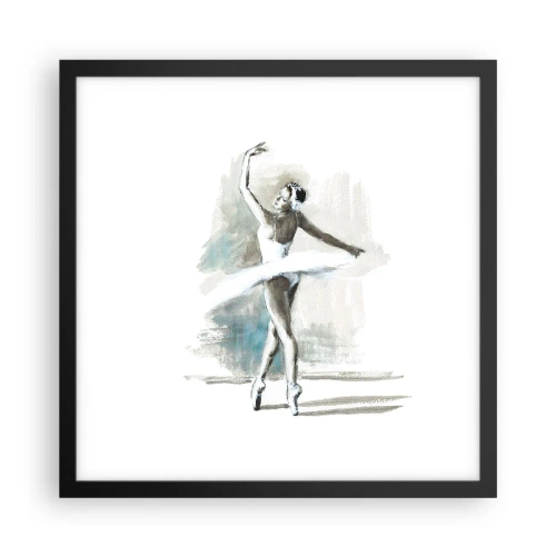 Plakat w czarnej ramie - Zaklęta w łabędzia - 40x40 cm