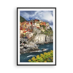 Plakat w czarnej ramie - Gromadka przytulona do skał - 61x91 cm