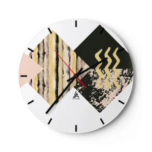 Zegar ścienny - Abstrakcyjny motyw z geometrycznymi kształtami i wzorami - 30x30cm - Nie takie proste - Nowoczesna dekoracja ścienna do salonu, kuchni i sypialni ARTTOR