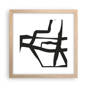 Plakat w ramie jasny dąb - Czarno-biała konstrukcja - 30x30 cm