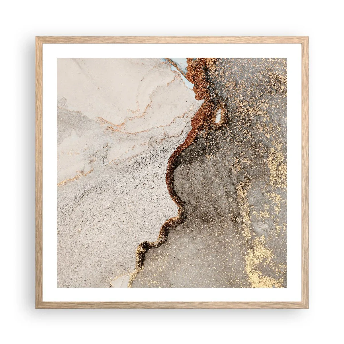 Plakat w ramie jasny dąb - Na granicy barw - 60x60 cm